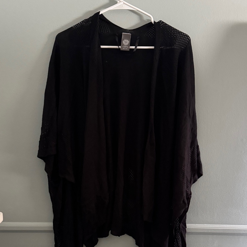 Vince Camuto Black Lightweight Open-Front Cardigan